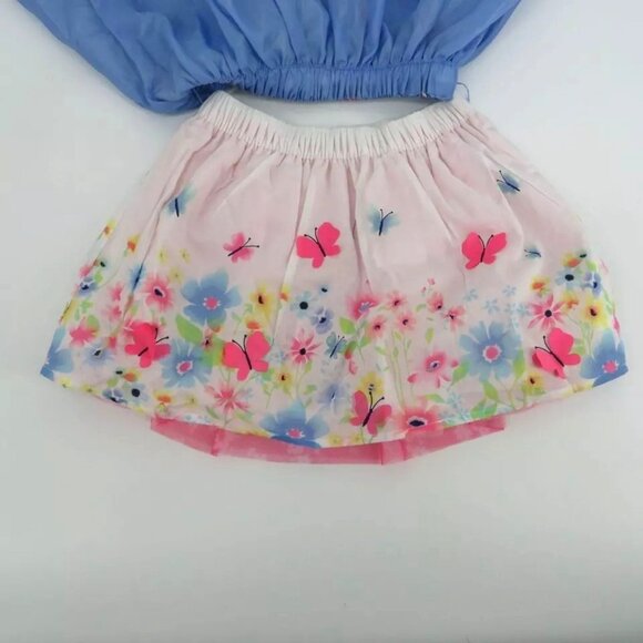 Disney 3-In-1 Skirt Butterflies Flowers Reversible Layers Elastic Waist NWT $60 - Picture 4 of 5